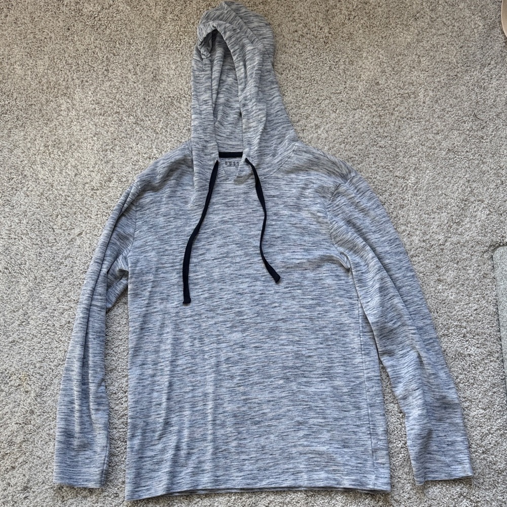 Navy Blue Heather Hooded Men's Shirt